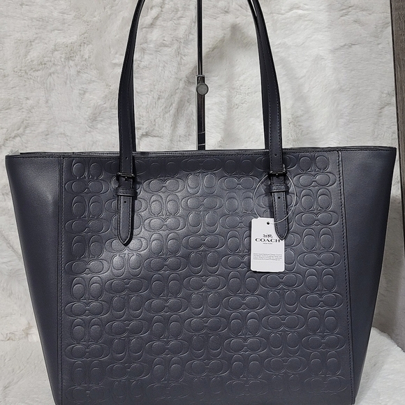 😍 Coach Signature Leather Designer Shoulder Purse Laptop Work Bag NWT - Picture 2 of 11